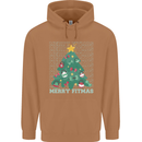 Fitness Merry Fitmas Christmas Tree Gym Mens 80% Cotton Hoodie Caramel Latte