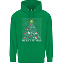 Fitness Merry Fitmas Christmas Tree Gym Mens 80% Cotton Hoodie Irish Green