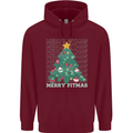 Fitness Merry Fitmas Christmas Tree Gym Mens 80% Cotton Hoodie Maroon