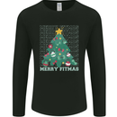 Fitness Merry Fitmas Christmas Tree Gym Mens Long Sleeve T-Shirt Black