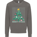 Fitness Merry Fitmas Christmas Tree Gym Mens Sweatshirt Jumper Charcoal