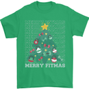 Fitness Merry Fitmas Christmas Tree Gym Mens T-Shirt Cotton Gildan Irish Green