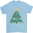 Fitness Merry Fitmas Christmas Tree Gym Mens T-Shirt Cotton Gildan Light Blue