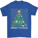 Fitness Merry Fitmas Christmas Tree Gym Mens T-Shirt Cotton Gildan Royal Blue