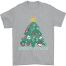 Fitness Merry Fitmas Christmas Tree Gym Mens T-Shirt Cotton Gildan Sports Grey