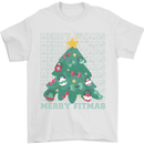 Fitness Merry Fitmas Christmas Tree Gym Mens T-Shirt Cotton Gildan White