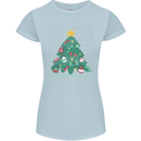Fitness Merry Fitmas Christmas Tree Gym Womens Petite Cut T-Shirt Light Blue