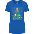 Fitness Merry Fitmas Christmas Tree Gym Womens Wider Cut T-Shirt Royal Blue