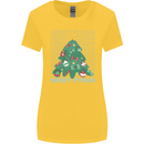Fitness Merry Fitmas Christmas Tree Gym Womens Wider Cut T-Shirt Yellow
