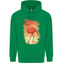 Flamingo Painting Childrens Kids Hoodie Irish Green