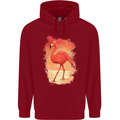 Flamingo Painting Childrens Kids Hoodie Red