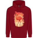 Flamingo Painting Childrens Kids Hoodie Red