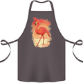 Flamingo Painting Cotton Apron 100% Organic Dark Grey