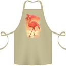 Flamingo Painting Cotton Apron 100% Organic Khaki
