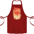 Flamingo Painting Cotton Apron 100% Organic Maroon