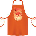 Flamingo Painting Cotton Apron 100% Organic Orange