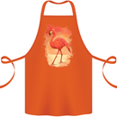 Flamingo Painting Cotton Apron 100% Organic Orange