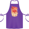 Flamingo Painting Cotton Apron 100% Organic Purple