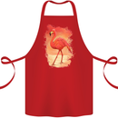 Flamingo Painting Cotton Apron 100% Organic Red