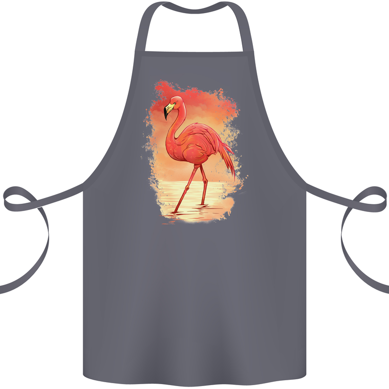 Flamingo Painting Cotton Apron 100% Organic Steel