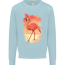 Flamingo Painting Kids Sweatshirt Jumper Light Blue