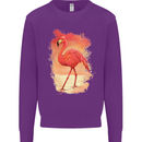 Flamingo Painting Kids Sweatshirt Jumper Purple