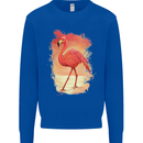 Flamingo Painting Kids Sweatshirt Jumper Royal Blue