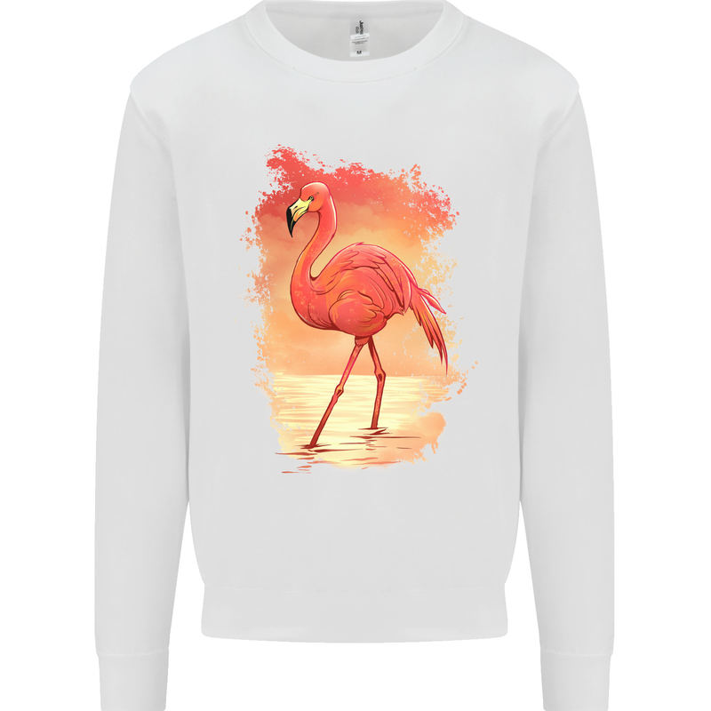 Flamingo Painting Kids Sweatshirt Jumper White