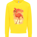 Flamingo Painting Kids Sweatshirt Jumper Yellow