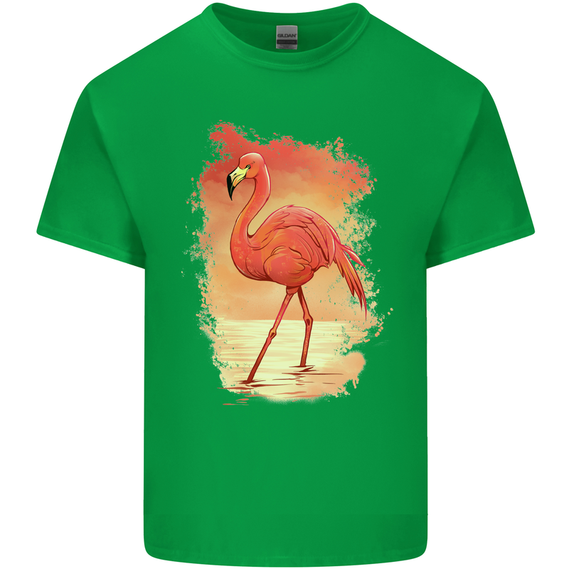 Flamingo Painting Kids T-Shirt Childrens Irish Green