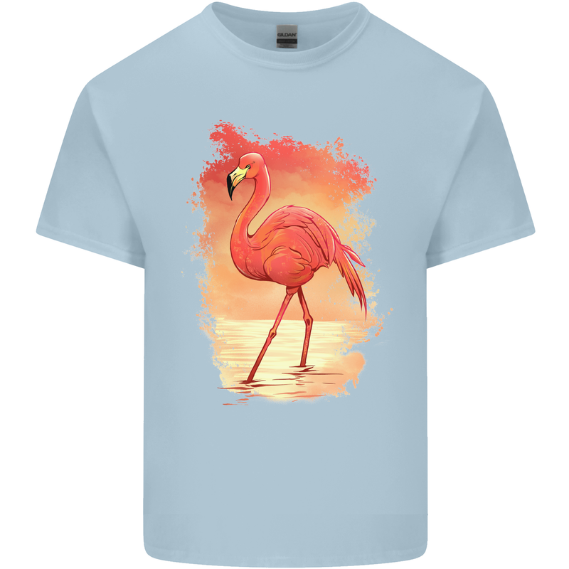 Flamingo Painting Kids T-Shirt Childrens Light Blue