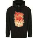 Flamingo Painting Mens 80% Cotton Hoodie Black
