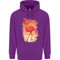 Flamingo Painting Mens 80% Cotton Hoodie Purple