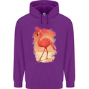 Flamingo Painting Mens 80% Cotton Hoodie Purple
