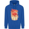 Flamingo Painting Mens 80% Cotton Hoodie Royal Blue