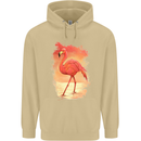 Flamingo Painting Mens 80% Cotton Hoodie Sand