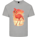 Flamingo Painting Mens Cotton T-Shirt Tee Top Sports Grey