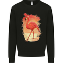 Flamingo Painting Mens Sweatshirt Jumper Black