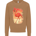Flamingo Painting Mens Sweatshirt Jumper Caramel Latte
