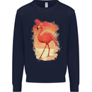 Flamingo Painting Mens Sweatshirt Jumper Navy Blue