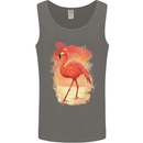 Flamingo Painting Mens Vest Tank Top Charcoal