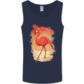 Flamingo Painting Mens Vest Tank Top Navy Blue