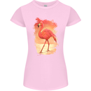 Flamingo Painting Womens Petite Cut T-Shirt Light Pink