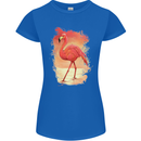 Flamingo Painting Womens Petite Cut T-Shirt Royal Blue