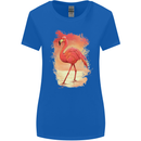 Flamingo Painting Womens Wider Cut T-Shirt Royal Blue