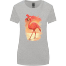 Flamingo Painting Womens Wider Cut T-Shirt Sports Grey