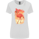 Flamingo Painting Womens Wider Cut T-Shirt White