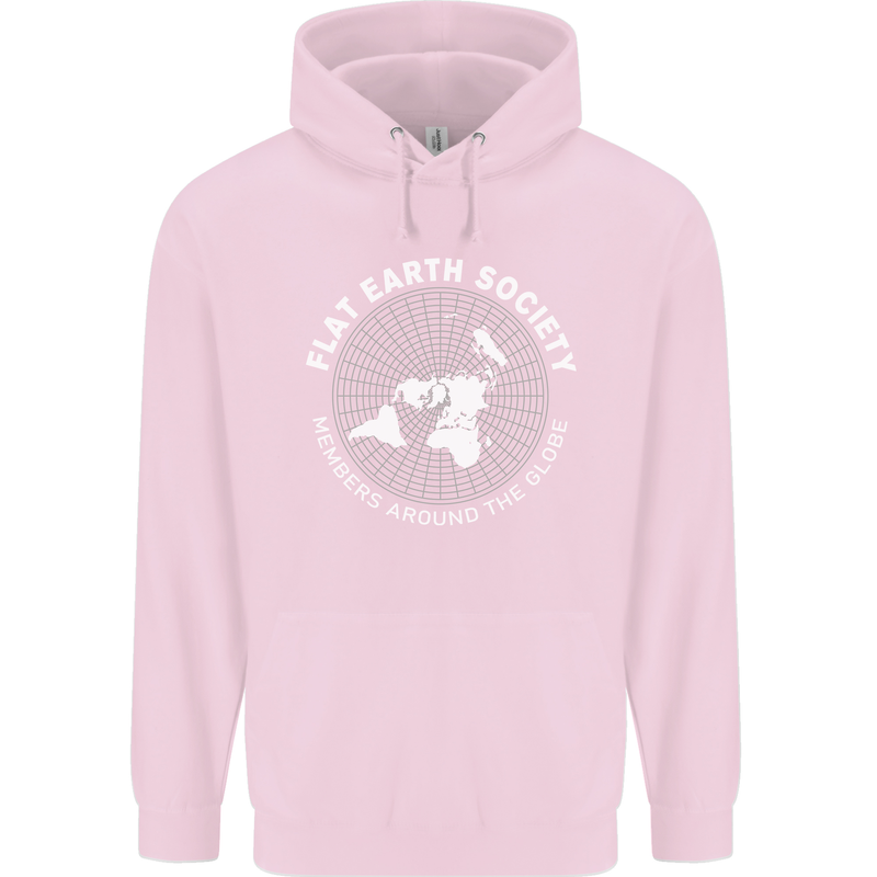 Flat Earth Society Members Around the Globe Childrens Kids Hoodie Light Pink