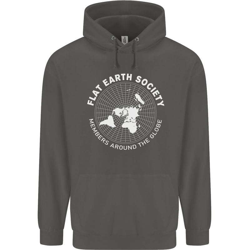 Flat Earth Society Members Around the Globe Childrens Kids Hoodie Storm Grey