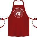 Flat Earth Society Members Around the Globe Cotton Apron 100% Organic Maroon